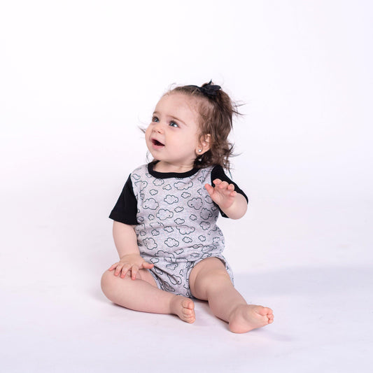 Snugabye Black & White Cloud Romper