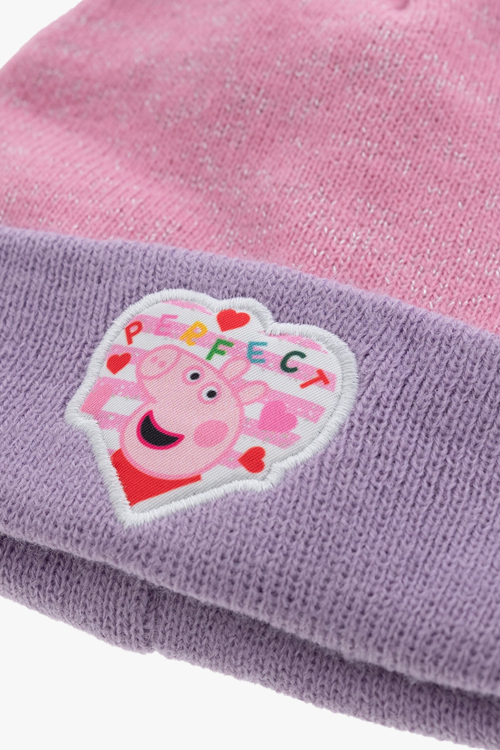 Gertex Peppa Pig Beanie and Mitten Set in Pink & Purple