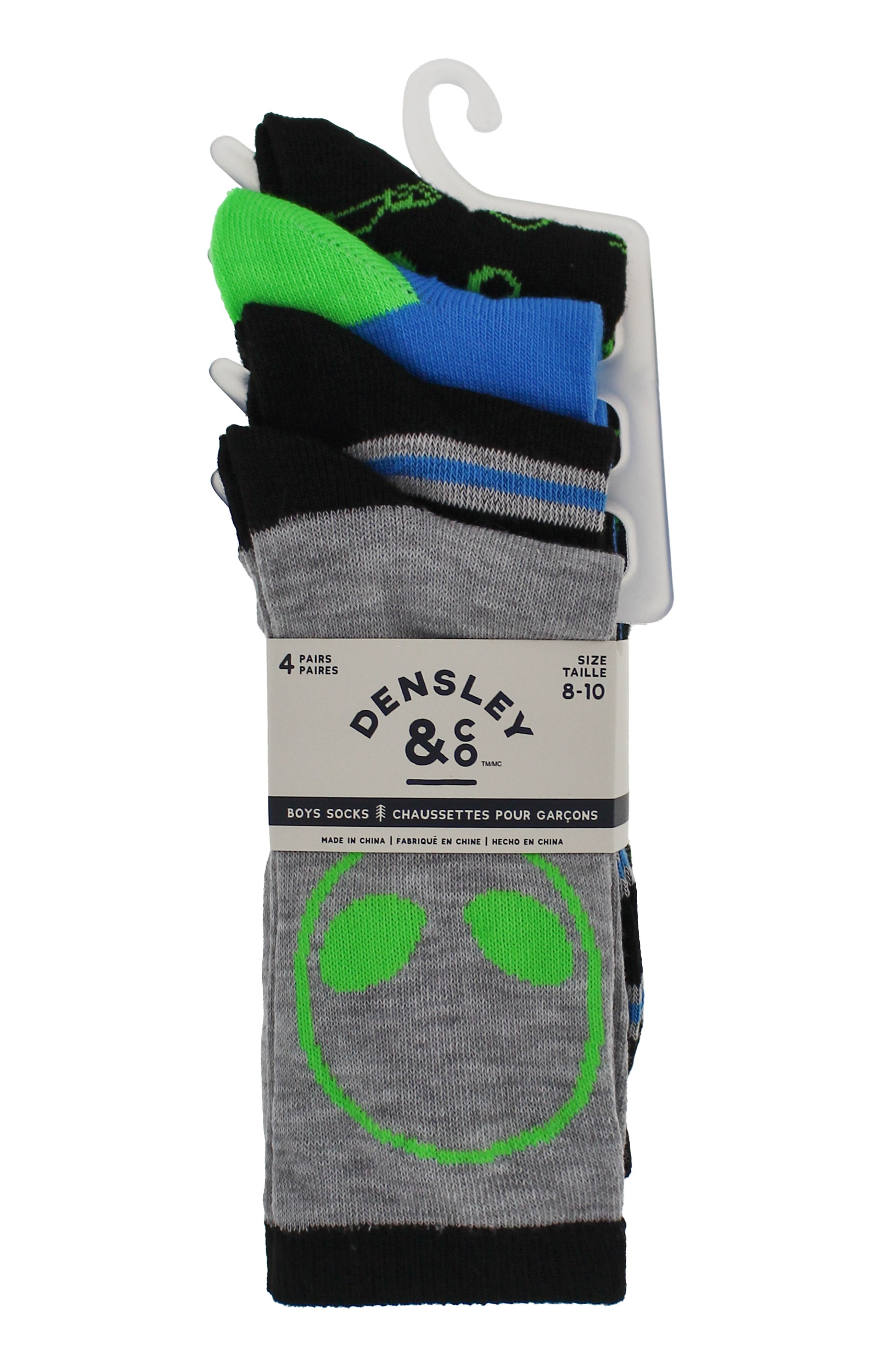 Kids Boys 4-Pack Fun Graphic Crew Socks Bundle