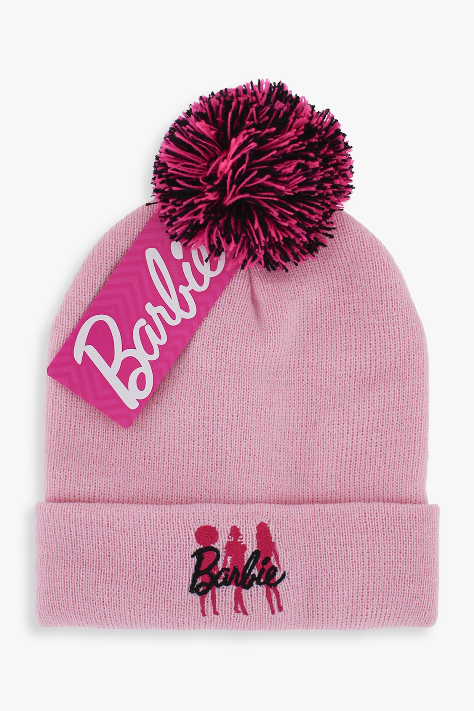 Gertex Barbie Youth Girls Rib Winter Pom-pom Toque