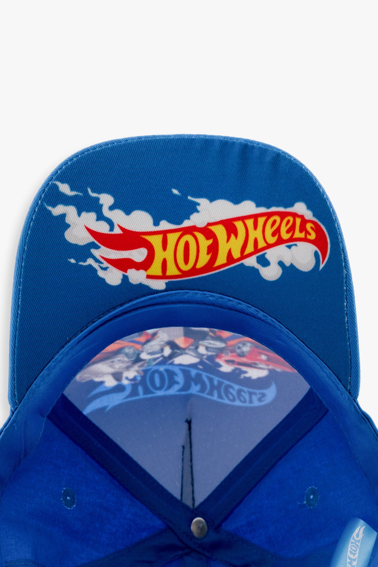 Hot Wheels Youth Boys Blue Baseball Cap with Fast Racing Car Design