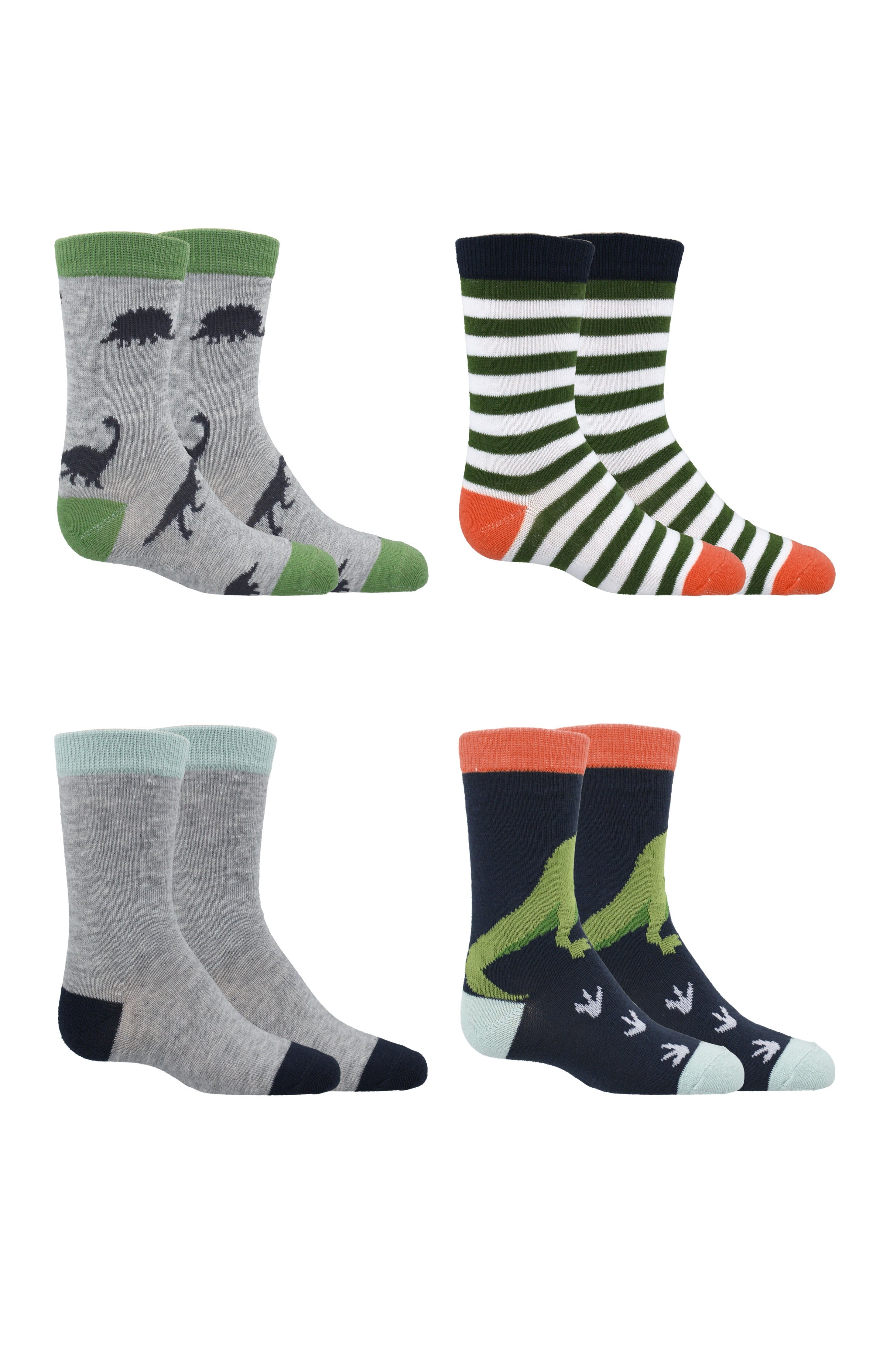 Kids Boys 4-Pack Fun Graphic Crew Socks Bundle