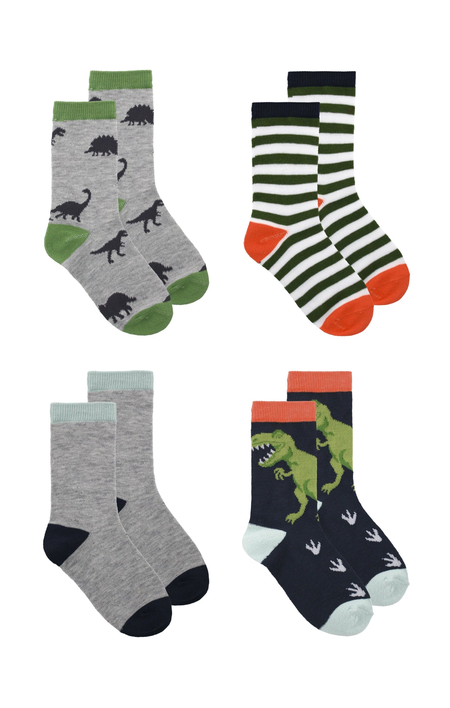 Kids Boys 4-Pack Fun Graphic Crew Socks Bundle