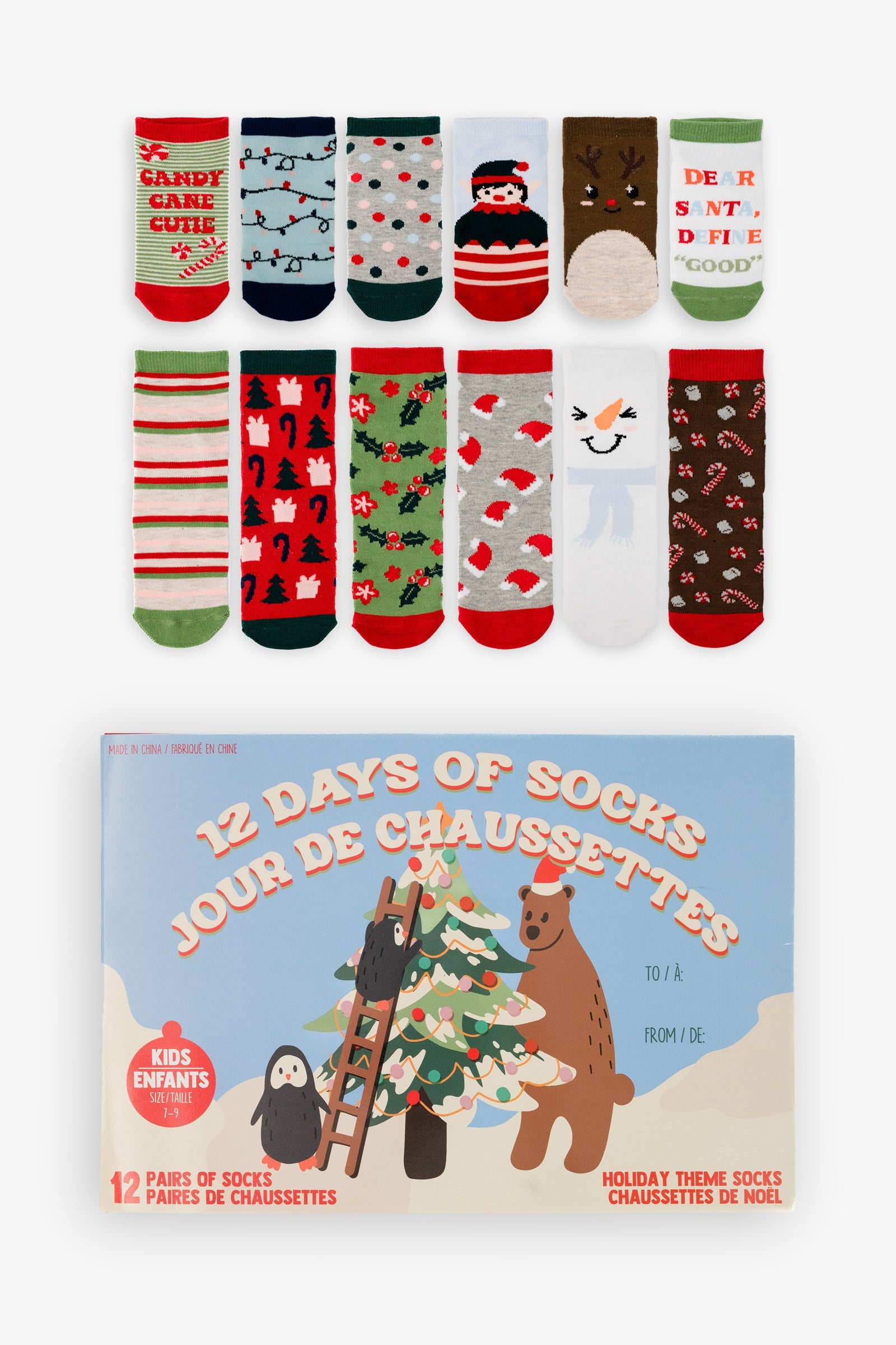 Gertex Youth Holiday "12 Days of Socks" Advent Calendar