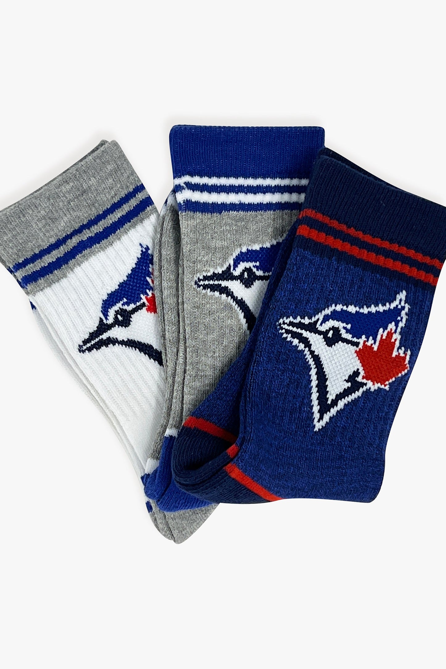 Gertex 3-Pack Toronto Blue Jays Youth Boys Half Terry Sport Crew Socks