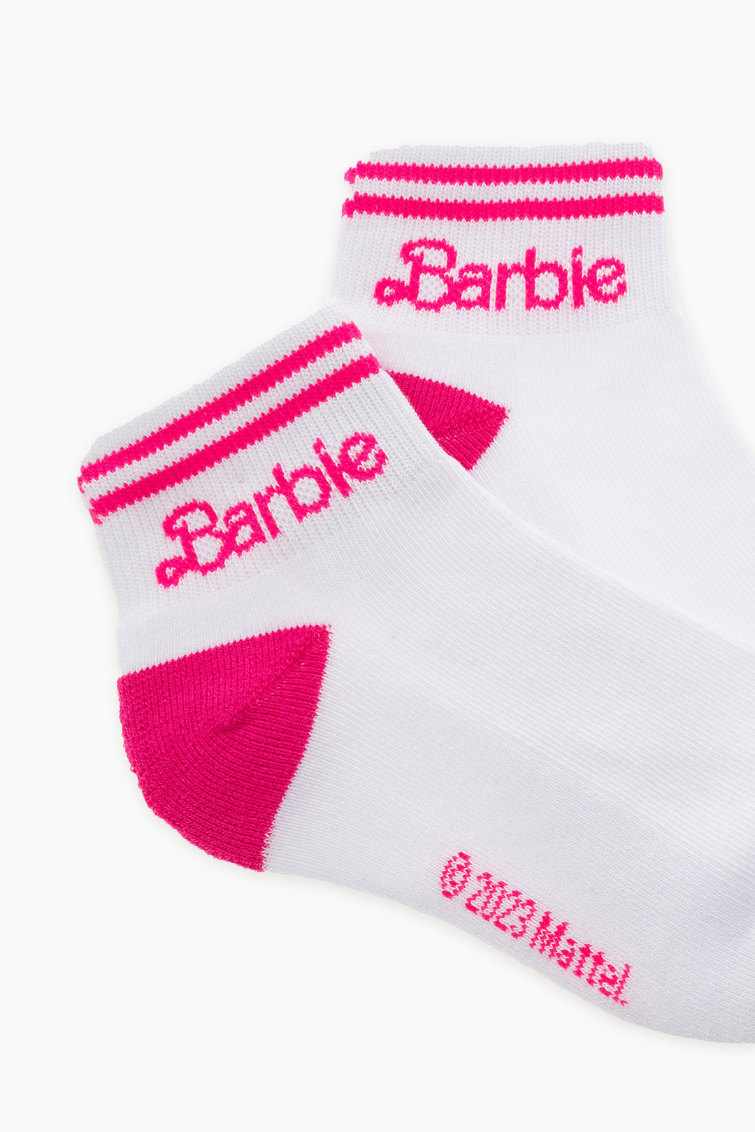 Barbie Ladies 2-Pack Half Terry Ankle Socks in White