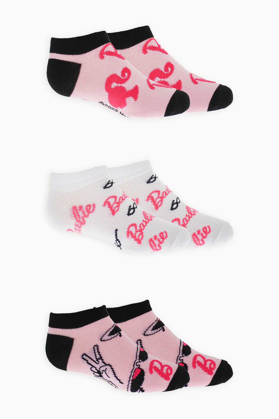 Girls pink barbie socks