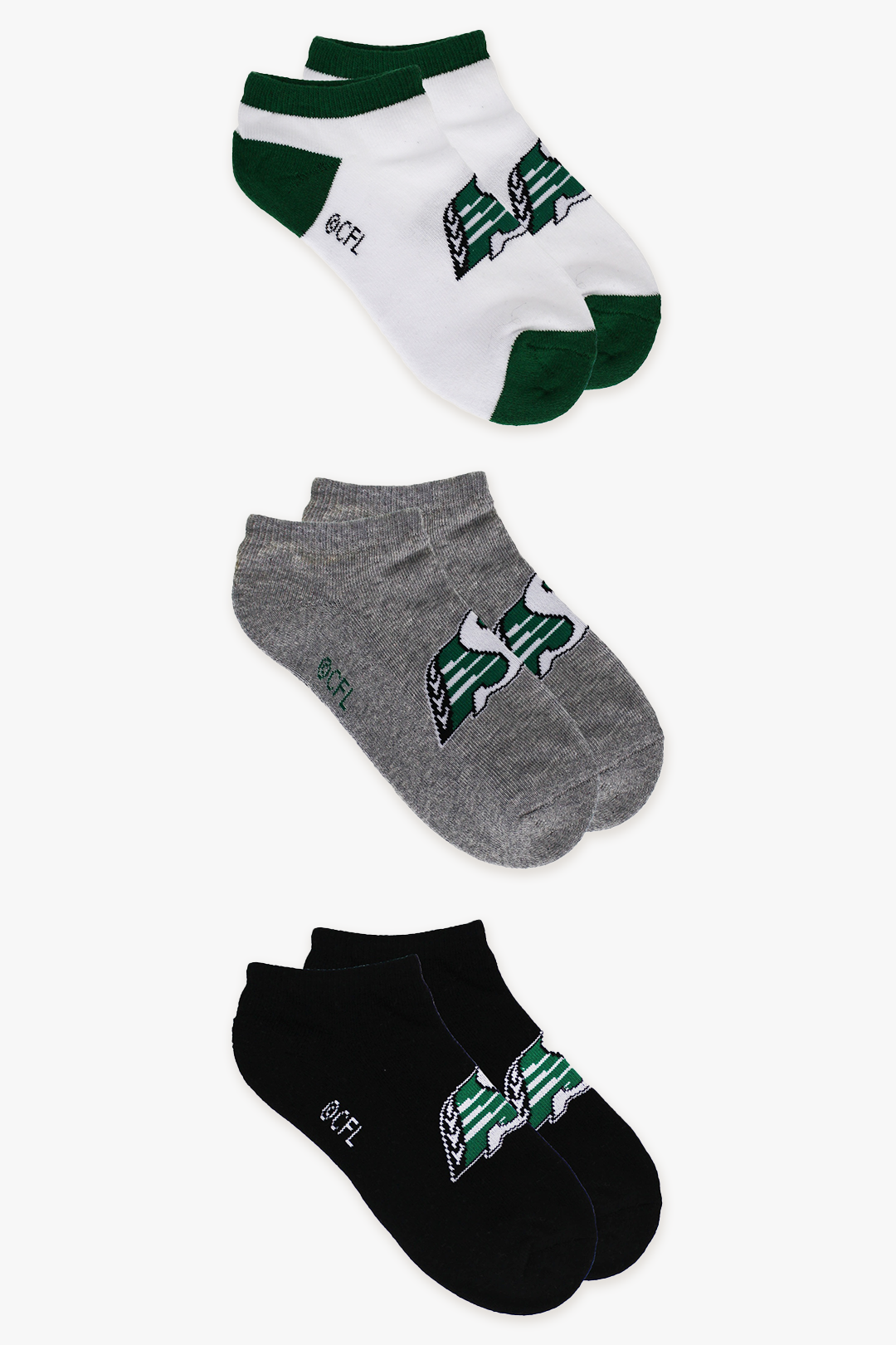 Gertex CFL Sasketchewan Roughriders Ladies 3-Pack Ankle Socks