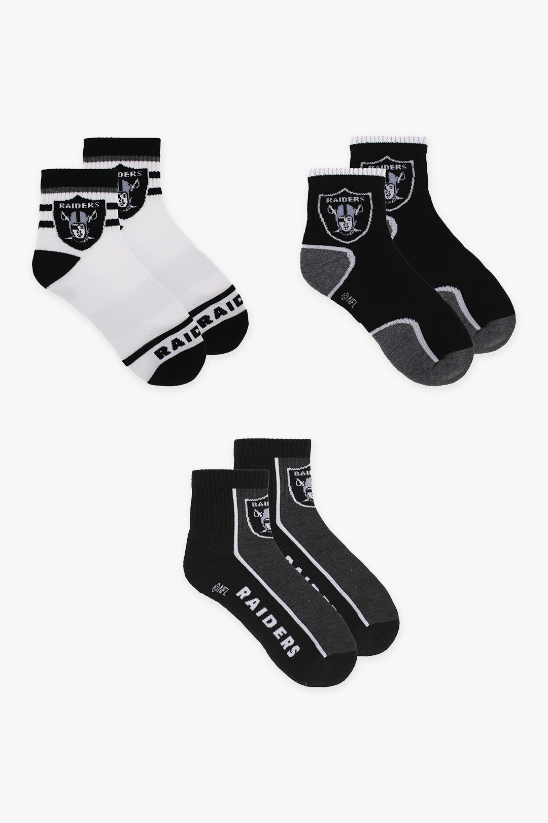 Gertex NFL Men's 3-Pack Sport Quarter Fan Socks